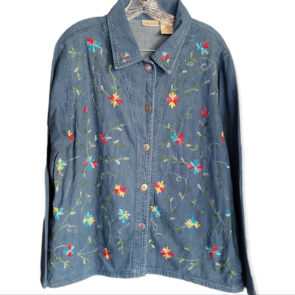 Bobbie Brooks Denim Long Sleeve Top Size XL‎